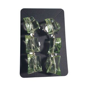 Green Acrylic Geometric Dangle Earrings Lightweight Stylish Retro Jewelry Gift